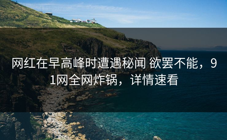 网红在早高峰时遭遇秘闻 欲罢不能，91网全网炸锅，详情速看